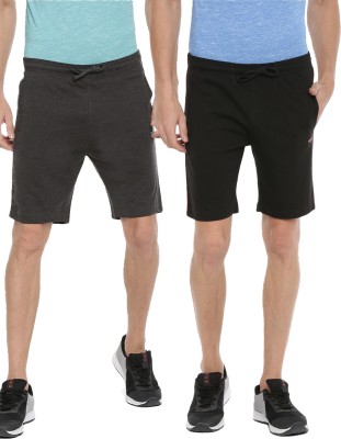 Force NXT Solid Men Black, Grey Casual Shorts
