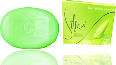 SILKA skin whitening green papaya soap ,smoother complexion(135 g)