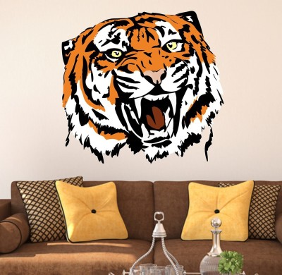 Wallzone 50 cm Tiger Removable Sticker(Pack of 1)