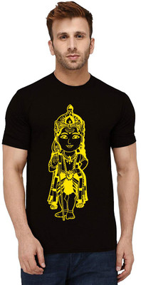 Aseria Printed Men Round Neck Black T-Shirt