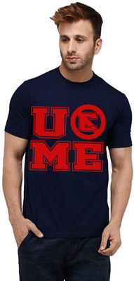 Aseria Graphic Print Men Round Neck Dark Blue T-Shirt