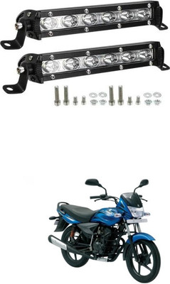 PRTEK Led Bar/Fog Light/Work Light Bar 6 LED 18 Watt 7 Inch Spot Beam 2 Pcs Universa Car & Bike 071 Fog Lamp Motorbike LED for Bajaj (12 V, 18 W)(Platina 125, Pack of 2)