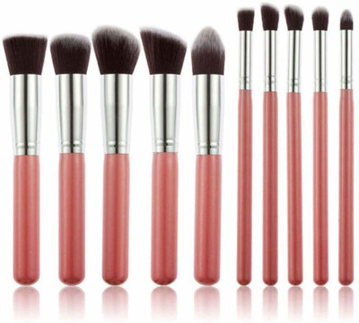Kylie Makeup Brush Set, Pink/Silvery, 10 Pieces(Pack of 10)