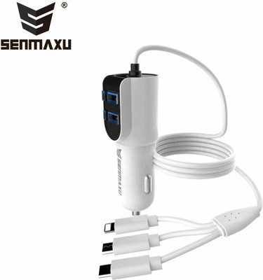 Senmaxu 15 W Turbo Car Charger(White, With USB Cable)