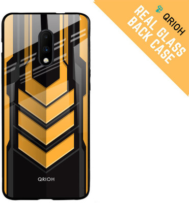 QRIOH Glass Back Cover for OnePlus 7(Multicolor, Shock Proof, Silicon, Pack of: 1)