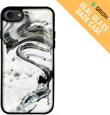 QRIOH Glass Back Cover for Apple iPhone 8(Multicolor, Shock Proof, Silicon, Pack of: 1)