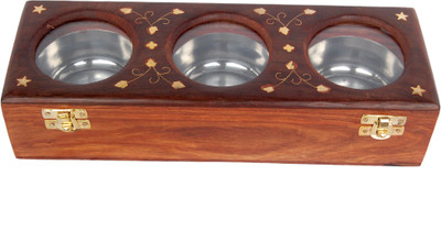 Unity Handicrafts Wooden, Steel Spice Container  - 200 ml(Multicolor)