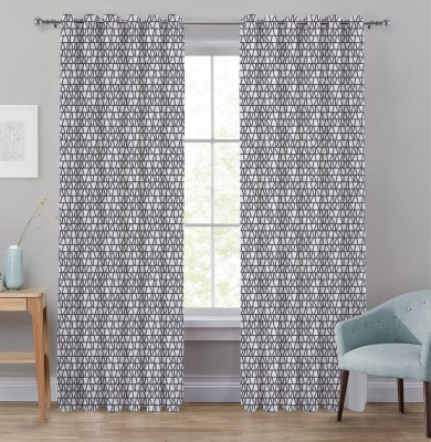 OASIS 213 cm (7 ft) Cotton Door Curtain Single Curtain(Printed, Grey)