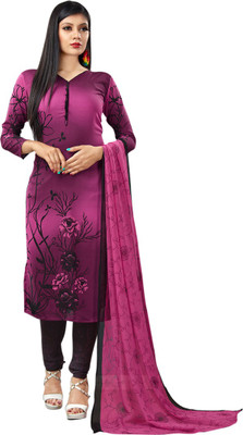 Saara Poly Crepe Printed, Floral Print Salwar Suit Material(Unstitched)