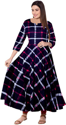 SILVER ORGANISATION Flared/A-line Gown(Blue, Pink)