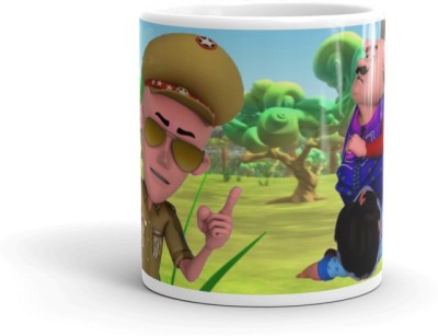 Gift4You Motu Patlu Cups for Kids | Motu Patlu Coffee Cup and Cups Gifts | Cartoons Cup and Milk Cup for Child| Ceramic ( )SF252 Ceramic Coffee Mug(330 ml)
