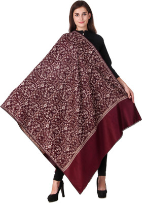 Kashmiri queen Wool Solid Women Shawl(Multicolor)