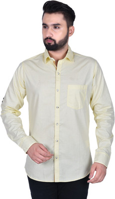 Apuesto Men Solid Casual Cream Shirt