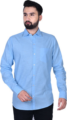 Apuesto Men Self Design Casual Light Blue Shirt