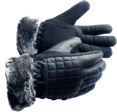 AlexVyan Air Proof Warm Winter Gloves Cycling Bike Motorcycle Men Women Protective Riding Gloves(Black)