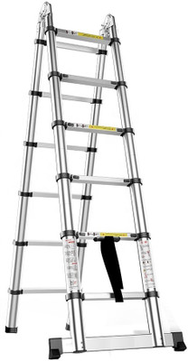 Smarty Double A-Type Telescopic Dual Ultra Stabilizer Portable 12 Steps 12.5 Feet Aluminium Ladder