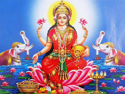 Asmi Collections 55 cm Goddess Maa Lakshmi Removable Sticker(Pack of 1)