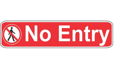Asmi Collections 20 cm No Entry Sign Self Adhesive Sticker(Pack of 1)