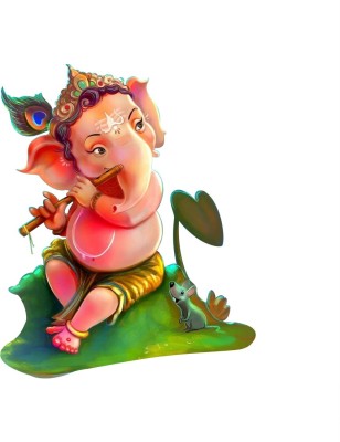god & god's 42 cm Lord Baal Ganesha 431 Self Adhesive Sticker(Pack of 1)