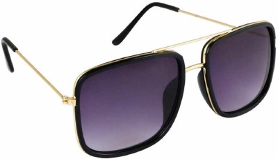 jaknap Retro Square Sunglasses(For Men & Women, Black)