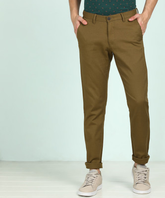 van-heusen-sport-tapered-men-brown-trousers