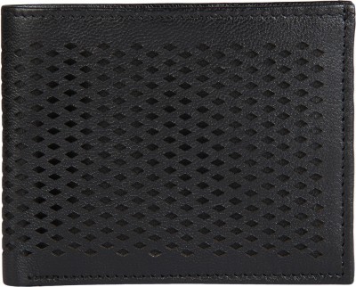 Aditi Wasan Men Casual Black Genuine Leather Wallet(8 Card Slots)