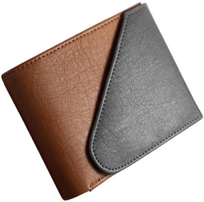 SKKFASHION Men Casual Tan, Black Artificial Leather Wallet(5 Card Slots)