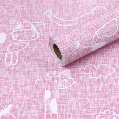 akadeco Paper, Vinyl Classics Pink, White Wallpaper(L x W: 330 cm x 45 cm)