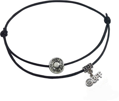 Gurjari Jewellers Doulbe Layer Thread Anklet Attached BEST FRIEND FOREVER Hanging/nazariya anklet Cotton Dori Anklet