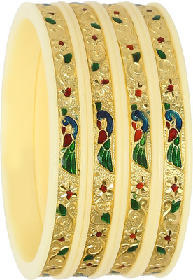JOYERIA FASHIONS Plastic Gold-plated Bangle Set(Pack of 4)