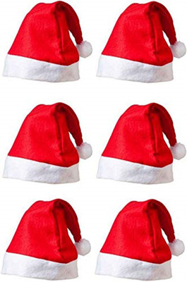 Kashish Trends Solid Santa Cap Cap(Pack of 6)