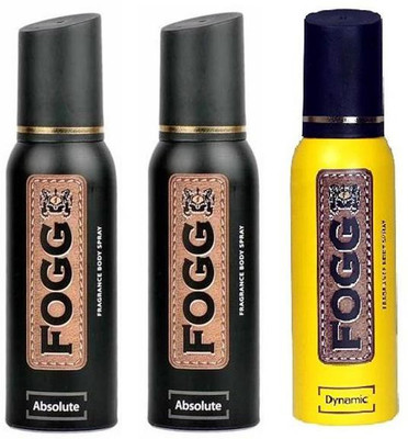 FOGG ABSOLUTE AND DYNAMIK Body Spray  -  For Men & Women(120 ml, Pack of 3)