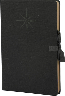 comma A5 Size - Hard Bound Notebook with Ribbon Closure - Kraft Paper A5 Notebook Ruled 192 Pages(Grey)
