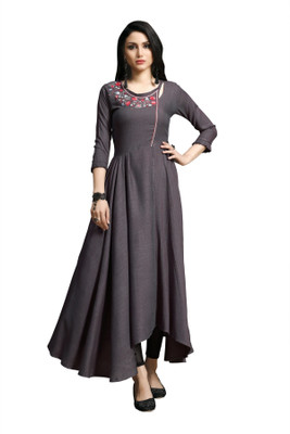 Blissta Women High Low Purple Maxi/Full Length Dress