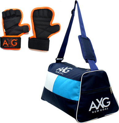 AXG NEW GOAL Gym Carry Bag With Weight Lifting Gloves (Large Size) Fitness Accessory Kit Kit
