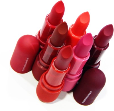 FIRSTZON Professional super matte lipstick combo pack of 6(A LOVE, 3 g)