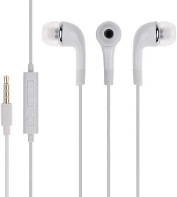 CIHLEX Earphone Headset With Built In Mic And Volume Controller Wired Headset(White, In the Ear)