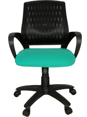 Rajpura Smart Medium Back Revolving Chair with Center Tilt mechanism in Black Fabric Office Executive Chair(Green, Black, DIY(Do-It-Yourself))