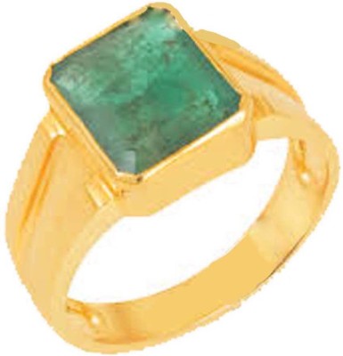Suruchi Gems & Jewels Natural Emerald (Panna) Square Gemstone 5.25 Ratti or 4.8Carat Alloy Emerald Ring