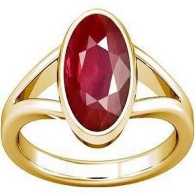 MEGHA COLLECTION ruby 3cts or 3.25ratti Adjustable Ring Alloy Ruby Silver Plated Ring