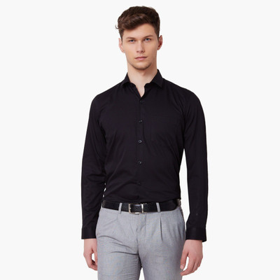 CODE by Lifestyle Men Solid Formal Black Shirt
