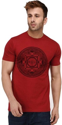 Aseria Graphic Print Men Round Neck Red T-Shirt