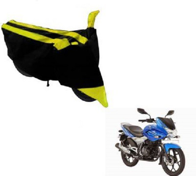 Star India Waterproof Two Wheeler Cover for Bajaj(Discover 150 f, Yellow, Black)