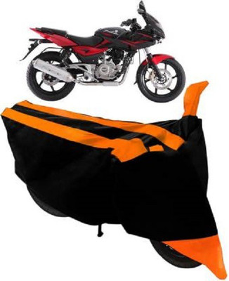 High Quality Waterproof Two Wheeler Cover for Bajaj(Pulsar 135 LS DTS-i, Orange, Black)
