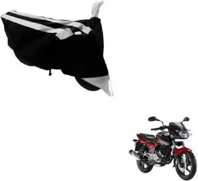 AK Star Waterproof Two Wheeler Cover for Bajaj(Pulsar 180 DTS-i, Silver, Black)