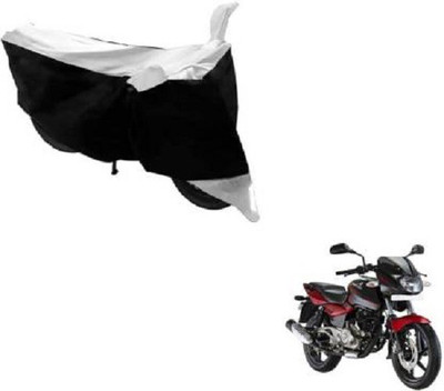 AK Star Waterproof Two Wheeler Cover for Bajaj(Pulsar 180 DTS-i, Silver, Black)