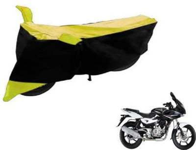 Star India Waterproof Two Wheeler Cover for Bajaj(Pulsar 220 DTS-i, Yellow, Black)