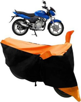 AK Star Waterproof Two Wheeler Cover for Bajaj(Pulsar 180 DTS-i, Orange, Black)