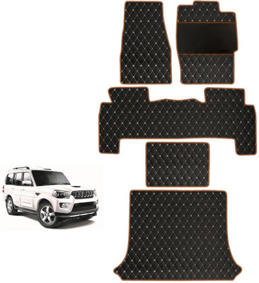 elegant Leatherite Standard Mat For  Mahindra New Scorpio(Black, Orange)