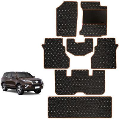 elegant Leatherite Standard Mat For  Toyota New Fortuner(Black, Orange)